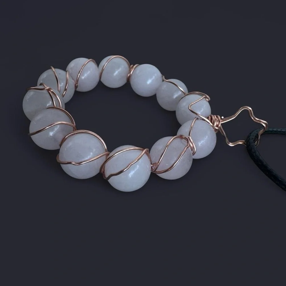 Rose Quartz Wire Wrapped Pendant Necklace